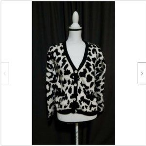 Adrienne Vittadini Sport Black White Cardigan M